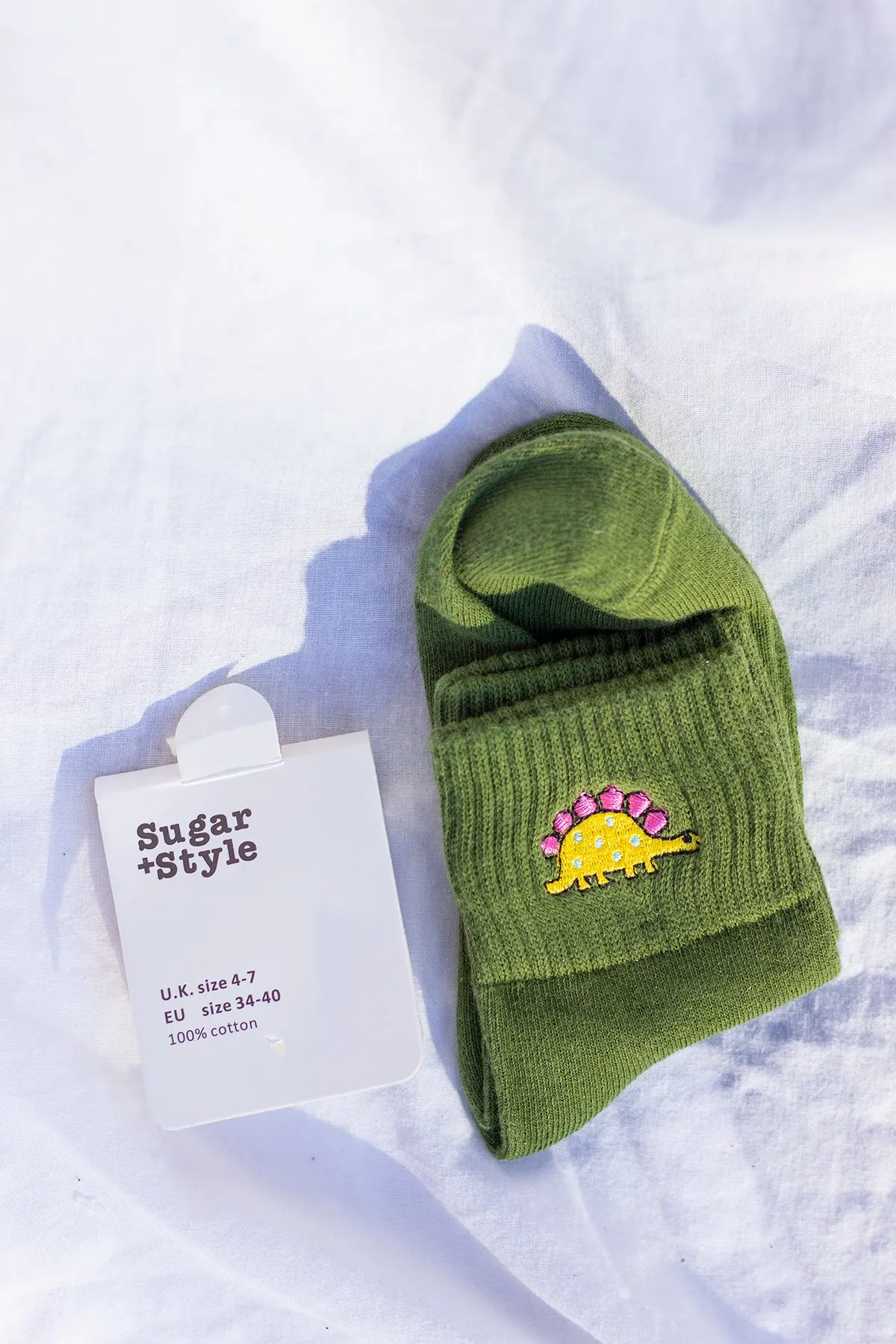 Dinosaur Embroidered Socks