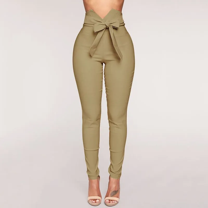 Elara Tie-Waist High-Rise Slim Fit Tapered Pants