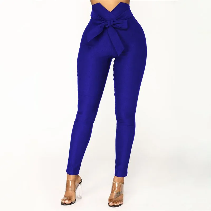 Elara Tie-Waist High-Rise Slim Fit Tapered Pants