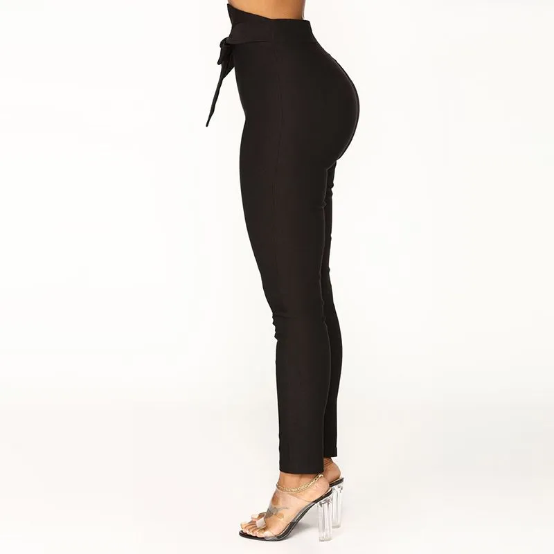 Elara Tie-Waist High-Rise Slim Fit Tapered Pants