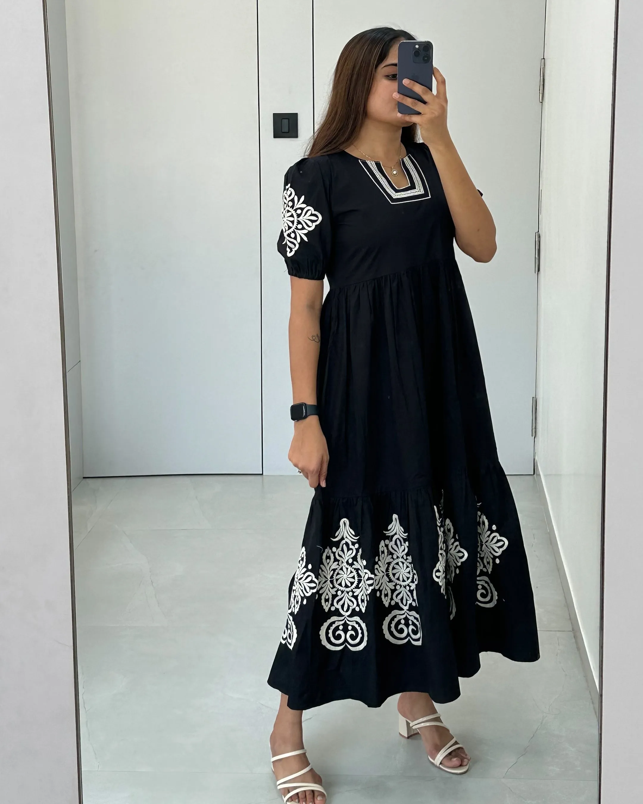 Embroidered Botanical Maxi Dress