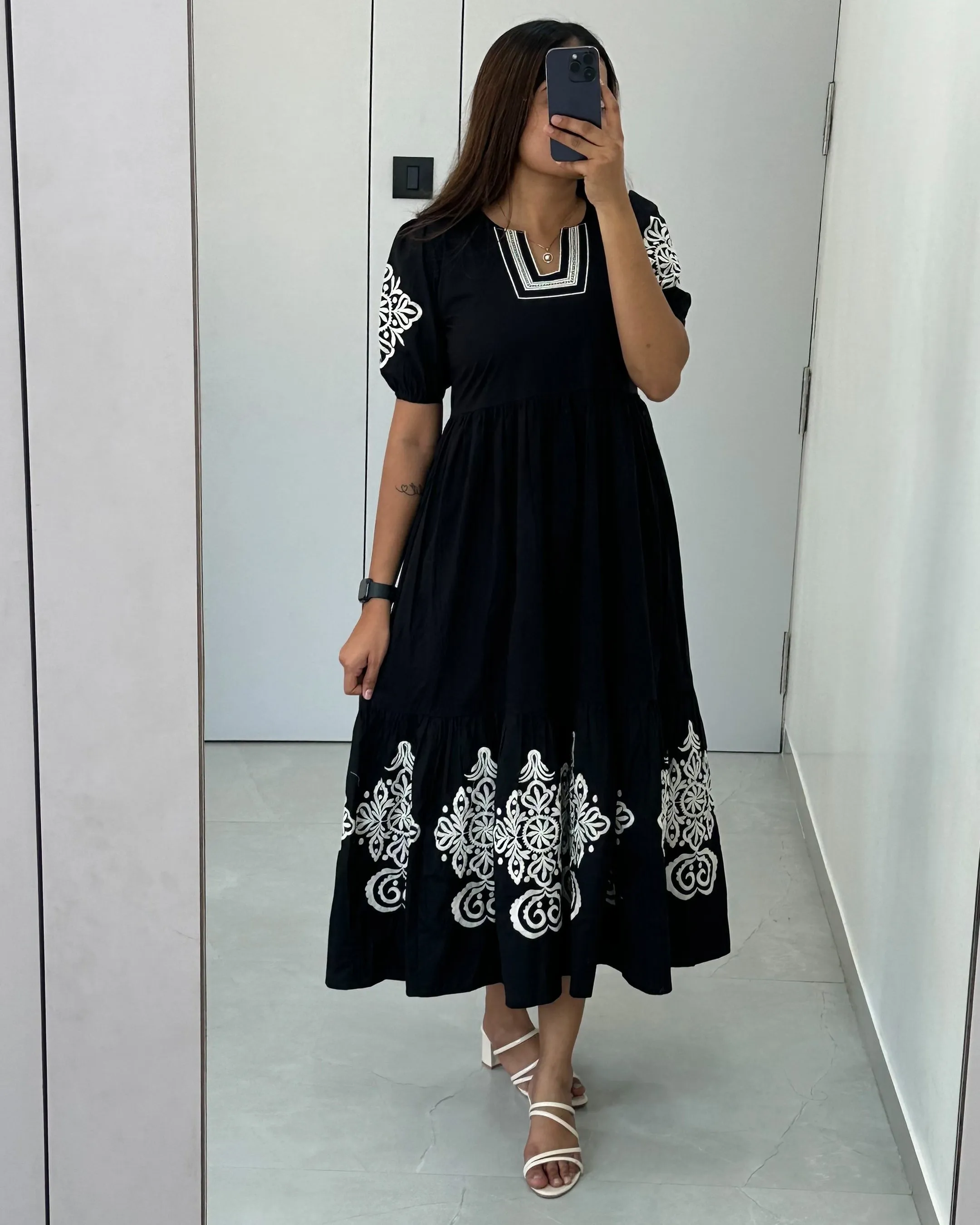 Embroidered Botanical Maxi Dress