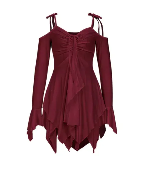 European And American Women's Clothing Irregular Spaghetti-strap Dress