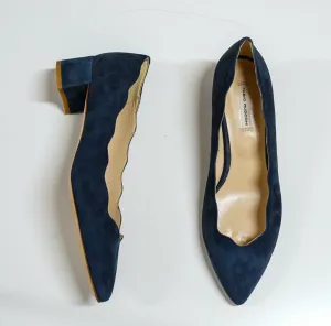 Fabio Rusconi Women's Blue Suede Court Heel S4080