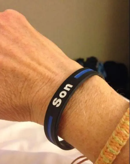 Family Thin Blue Line Police Personalized Bracelet
