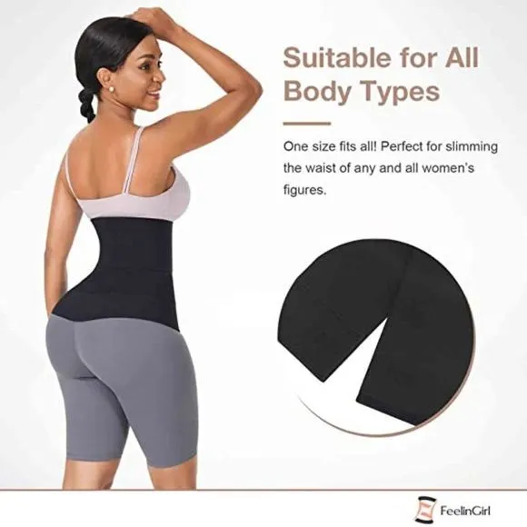 FeelinGirl Waist Trainer for Women Sauna Trimmer Belt Tummy Wrap