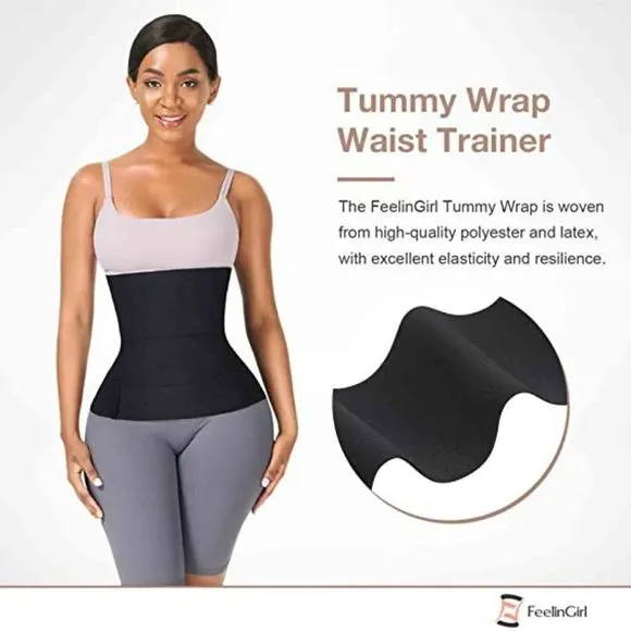 FeelinGirl Waist Trainer for Women Sauna Trimmer Belt Tummy Wrap