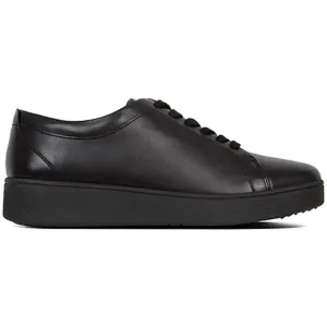 FitFlop Rally Leather All Black Trainers