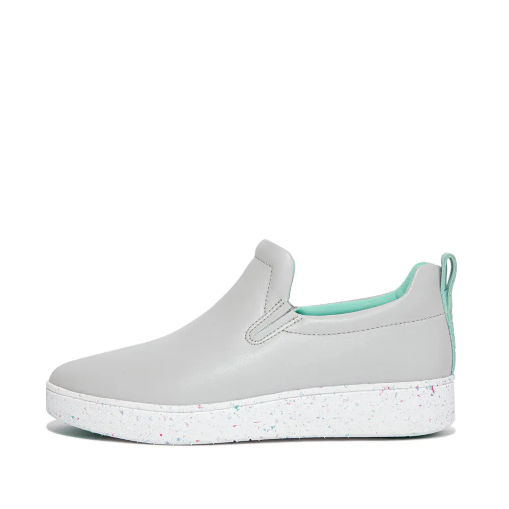 FitFlop RALLY Speckle-Sole Leather Slip-On Trainers