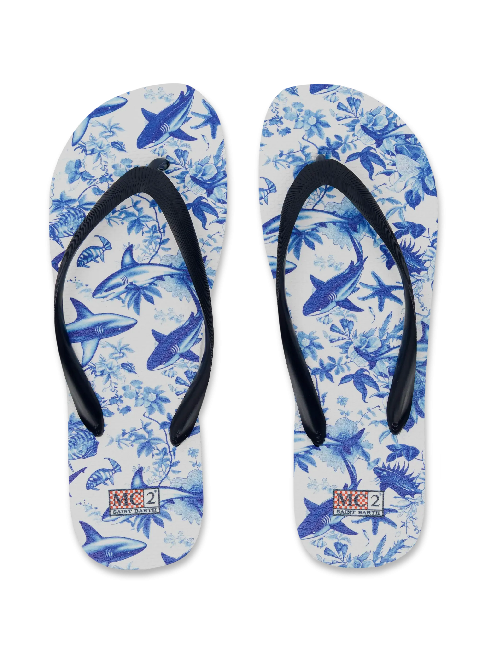 Flip flops Tommy with sharks print | AI CO-CREATED DESIGN BY RICKDICK - POWERED BY RED-EYE