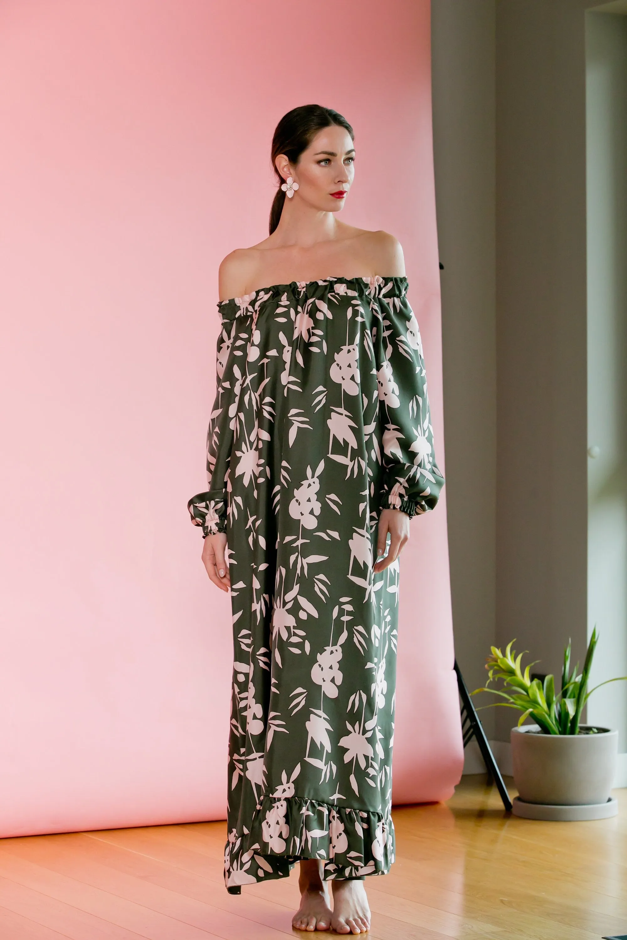 Floral dress, kaftan maxi dress, women dress, 50s dress, floral maxi dress, summer dress, plus size clothing, maternity dress,  154.482