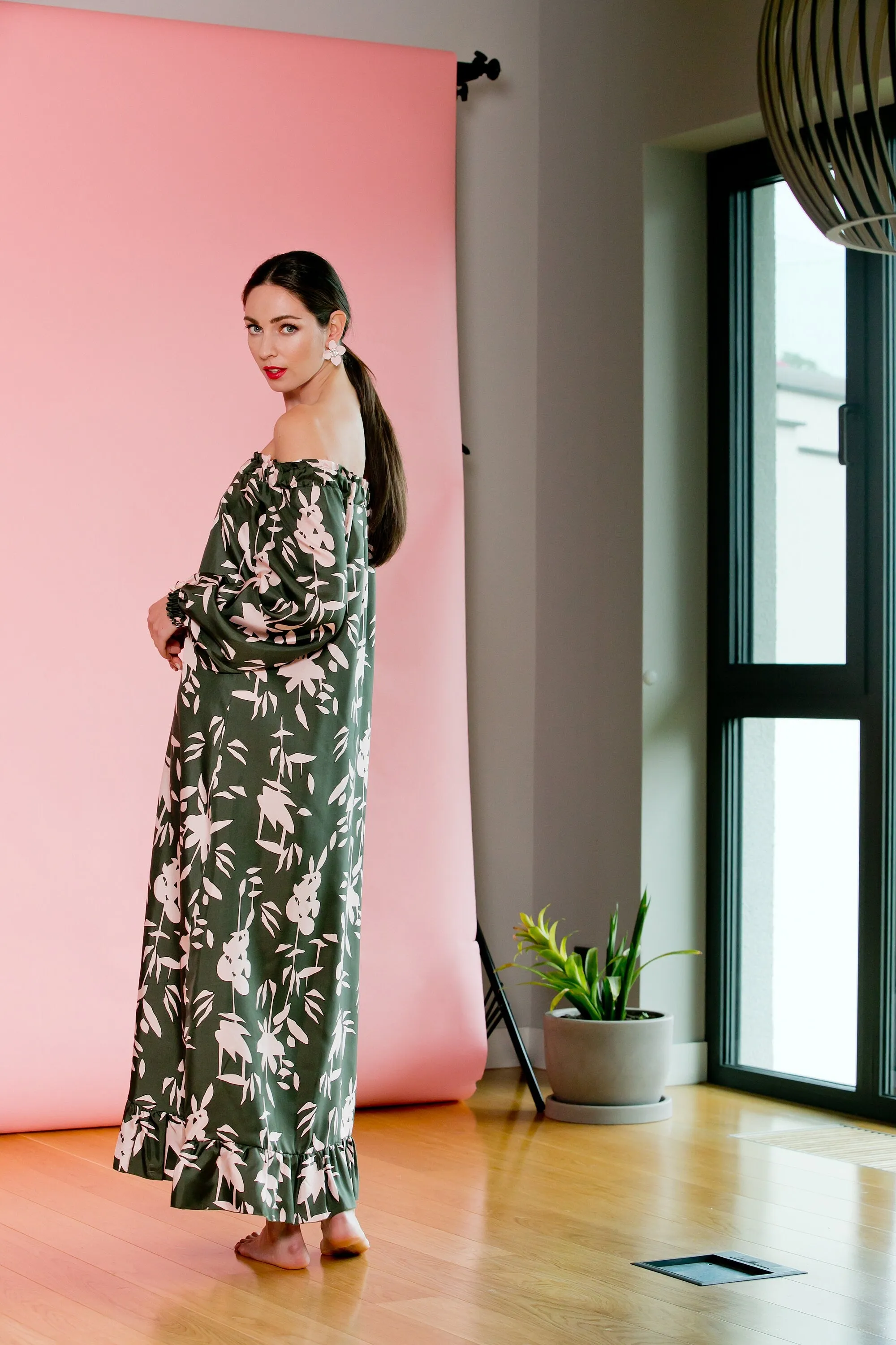 Floral dress, kaftan maxi dress, women dress, 50s dress, floral maxi dress, summer dress, plus size clothing, maternity dress,  154.482