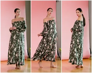 Floral dress, kaftan maxi dress, women dress, 50s dress, floral maxi dress, summer dress, plus size clothing, maternity dress,  154.482