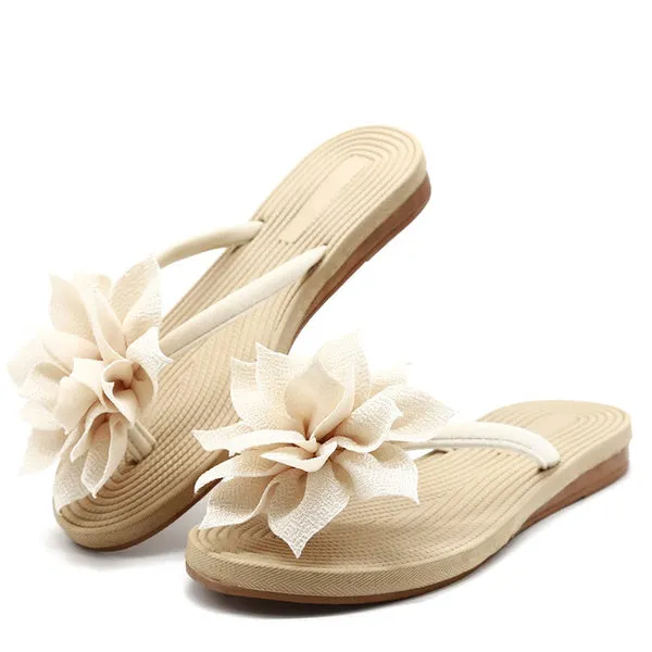 Flower Summer Flip Flops Shoes Beach Casual Sandal Slippers for Girls