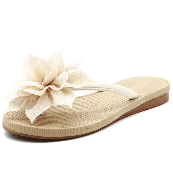 Flower Summer Flip Flops Shoes Beach Casual Sandal Slippers for Girls