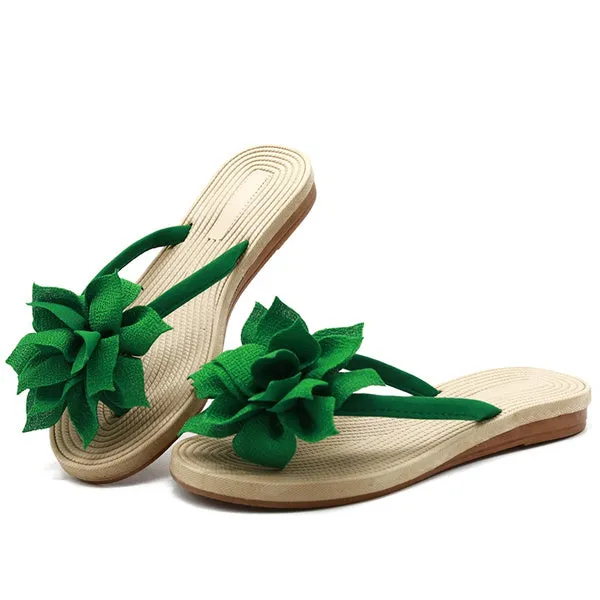 Flower Summer Flip Flops Shoes Beach Casual Sandal Slippers for Girls