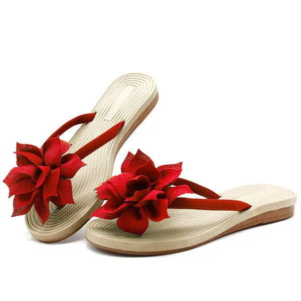Flower Summer Flip Flops Shoes Beach Casual Sandal Slippers for Girls