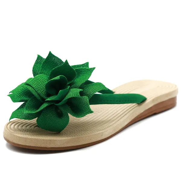 Flower Summer Flip Flops Shoes Beach Casual Sandal Slippers for Girls
