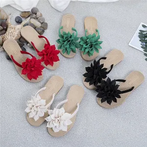 Flower Summer Flip Flops Shoes Beach Casual Sandal Slippers for Girls