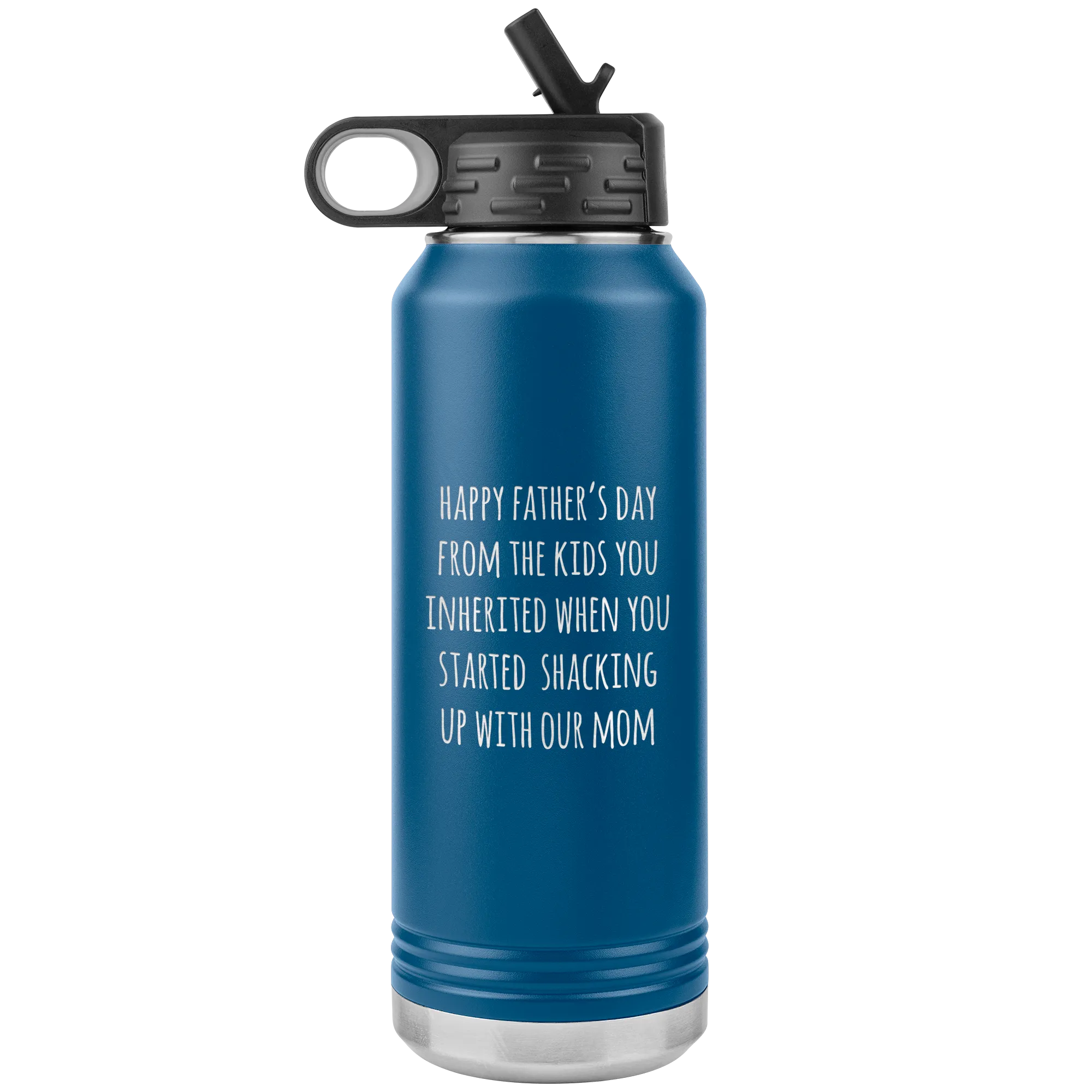 Funny Stepdad Gift From Kids Happy Father's Day From the KIDS You Inherited Water Bottle Insulated Tumbler 32oz BPA Free
