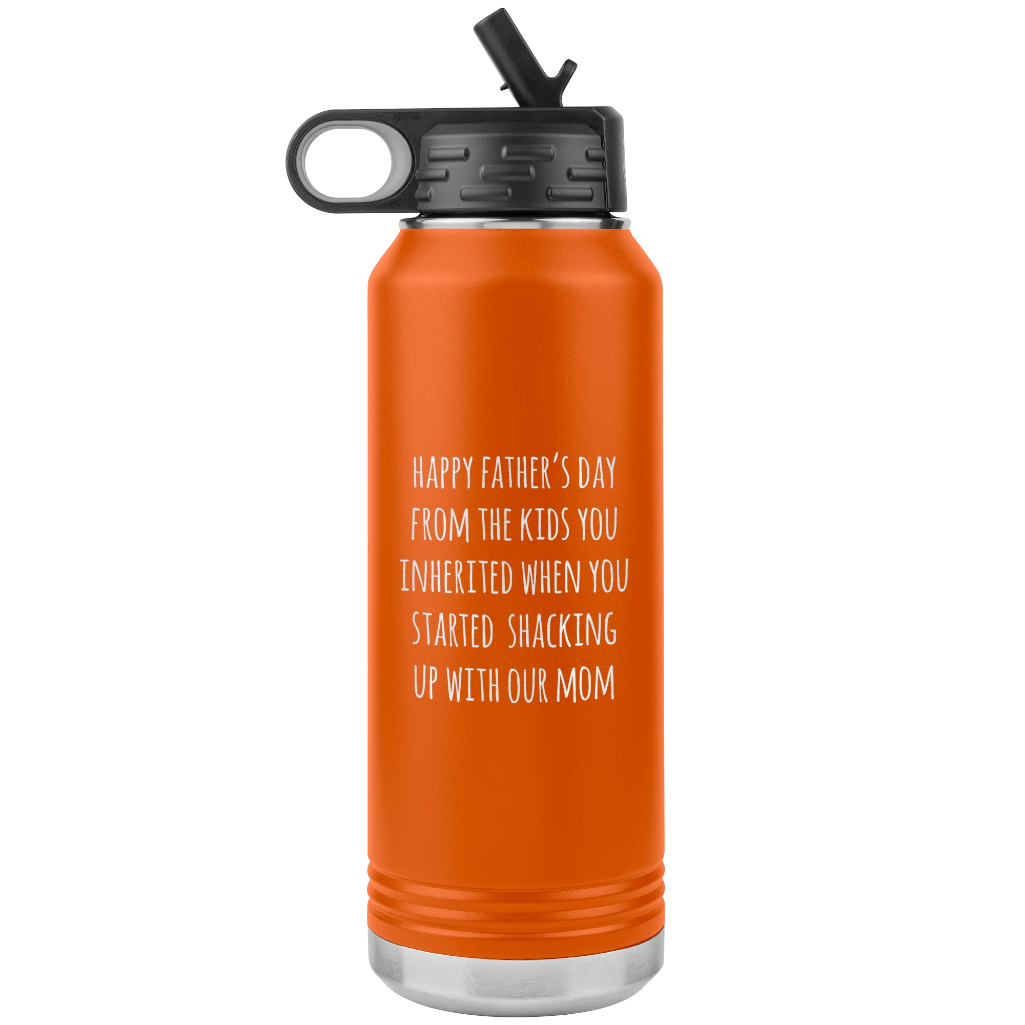 Funny Stepdad Gift From Kids Happy Father's Day From the KIDS You Inherited Water Bottle Insulated Tumbler 32oz BPA Free