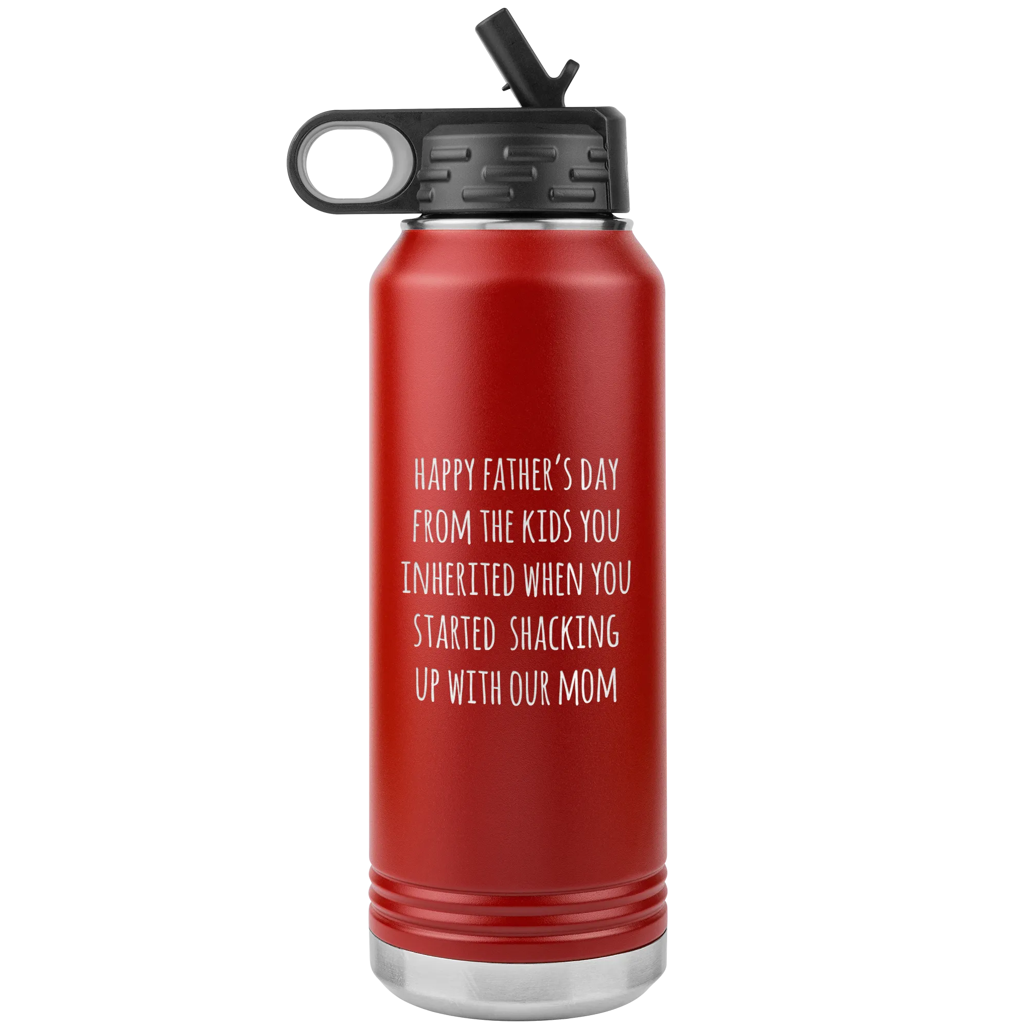 Funny Stepdad Gift From Kids Happy Father's Day From the KIDS You Inherited Water Bottle Insulated Tumbler 32oz BPA Free