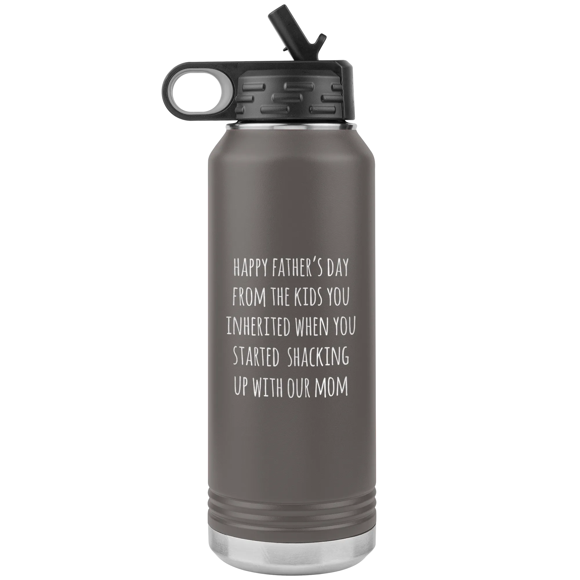 Funny Stepdad Gift From Kids Happy Father's Day From the KIDS You Inherited Water Bottle Insulated Tumbler 32oz BPA Free