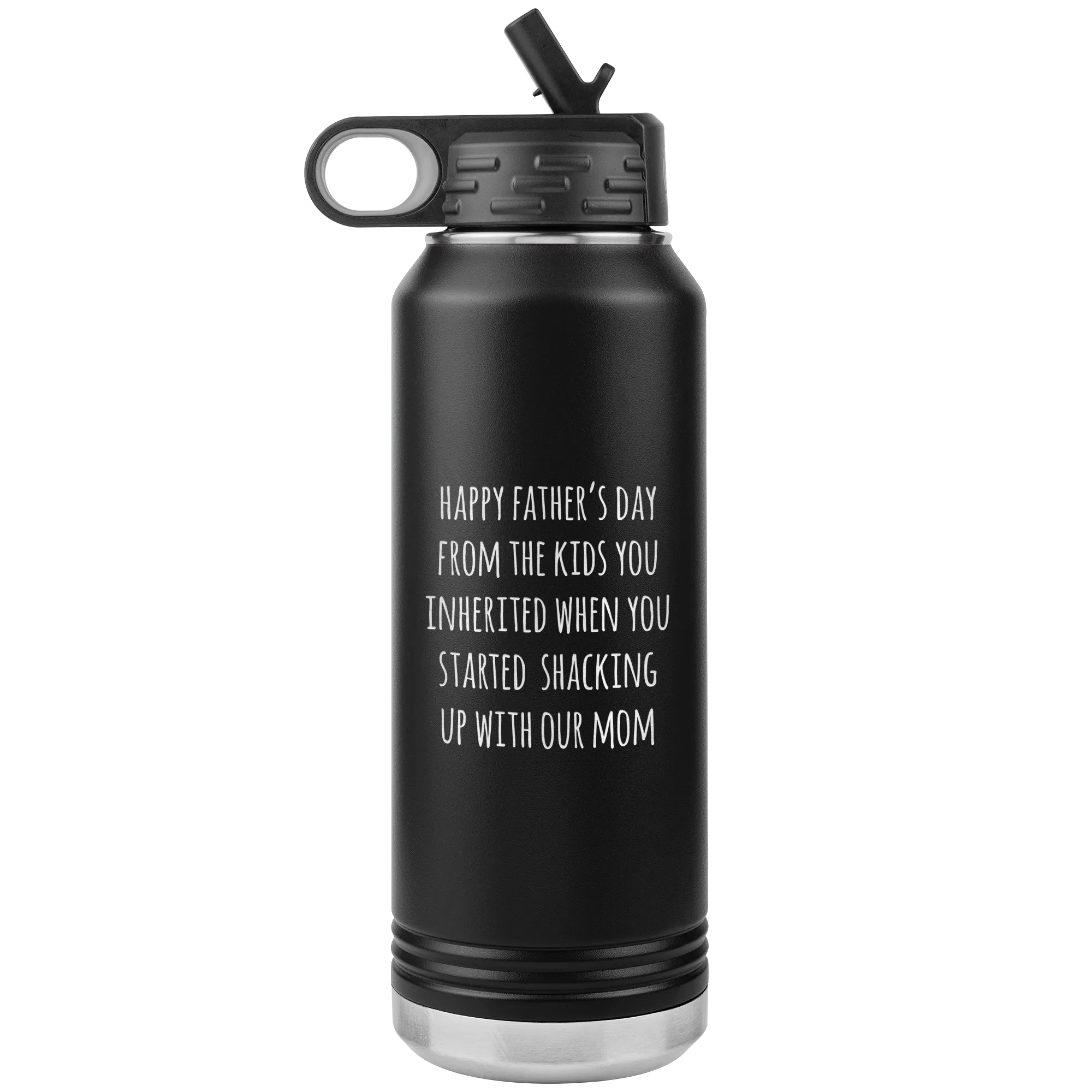 Funny Stepdad Gift From Kids Happy Father's Day From the KIDS You Inherited Water Bottle Insulated Tumbler 32oz BPA Free