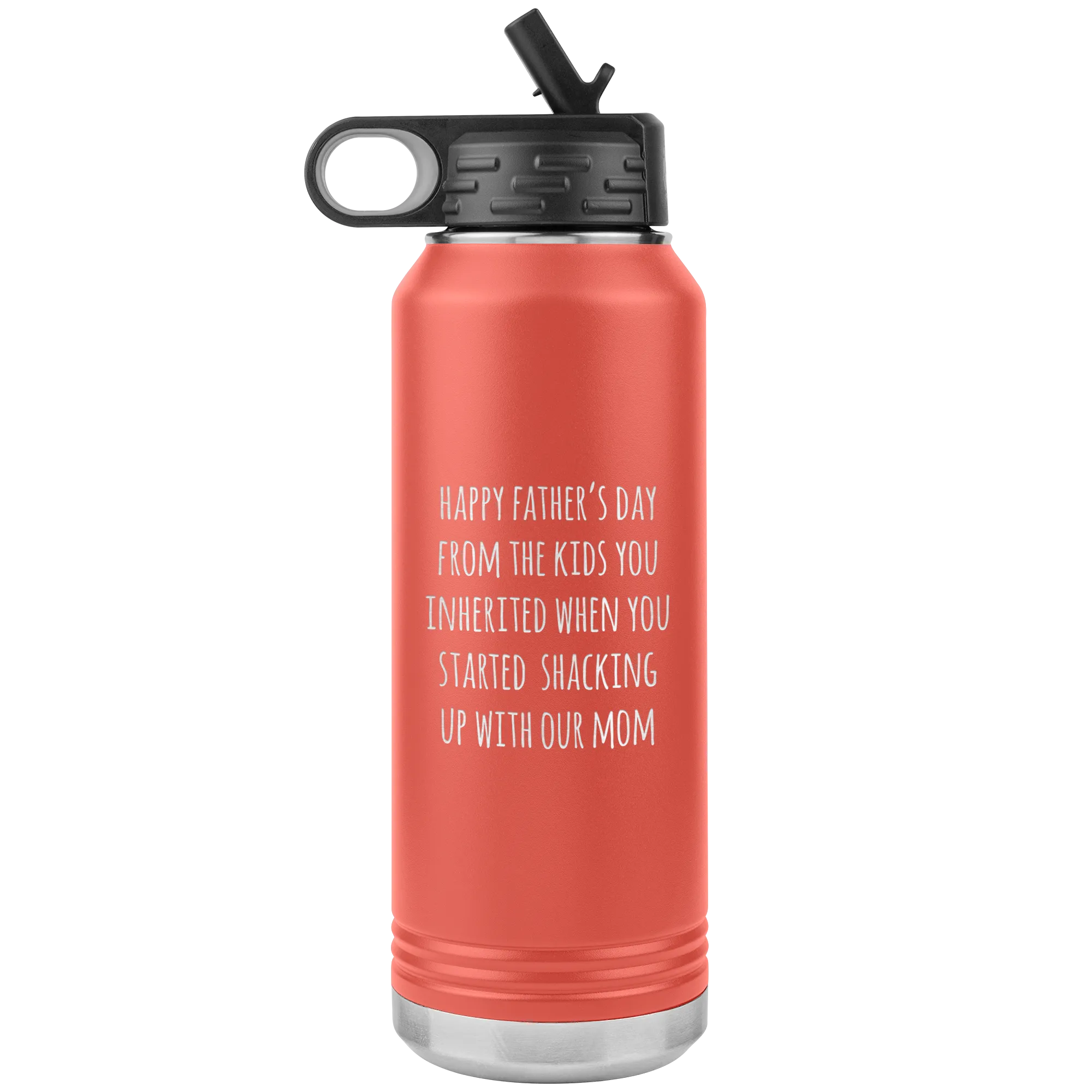 Funny Stepdad Gift From Kids Happy Father's Day From the KIDS You Inherited Water Bottle Insulated Tumbler 32oz BPA Free