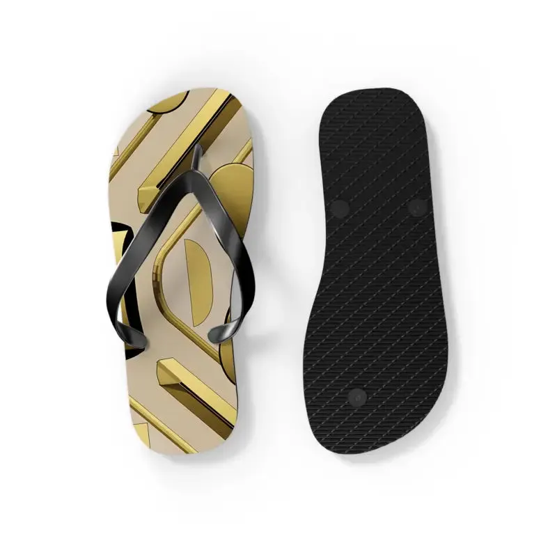 Gold Abstract Flip Flops Summer Vibes for Beach Parties