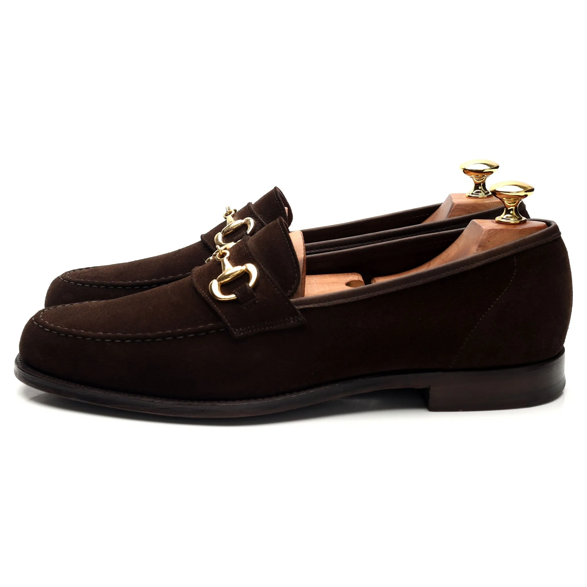 'Goldman' Dark Brown Suede Horse-bit Loafer UK 9 E