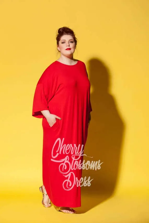 Gray Maxi Dress, Plus Size Women Clothing, Loose Fit Summer Dress, Minimalist Dress, Plus Size Kaftan Dress with Pockets