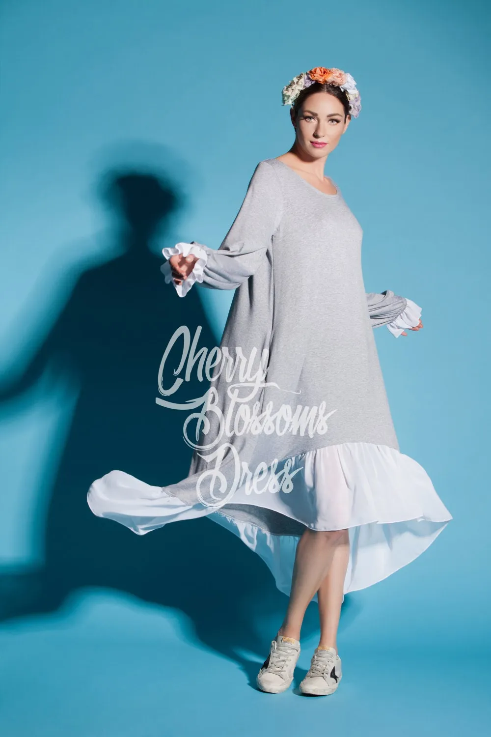 Grey Maxi dress/ Grey bridesmaid dress/ Plus size dress/ Summer dress/ Maxi dress with sleeves/ Maxi dress summer/ Long sleeve dress/022.172