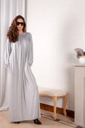 Grey Maxi Dress, Grey Kaftan Dress, Long Sleeve Maxi Dress, A line Dress, Caftan Dress, Loose Dress, Comfy Dress, Kaftan Maxi Dress, Robe