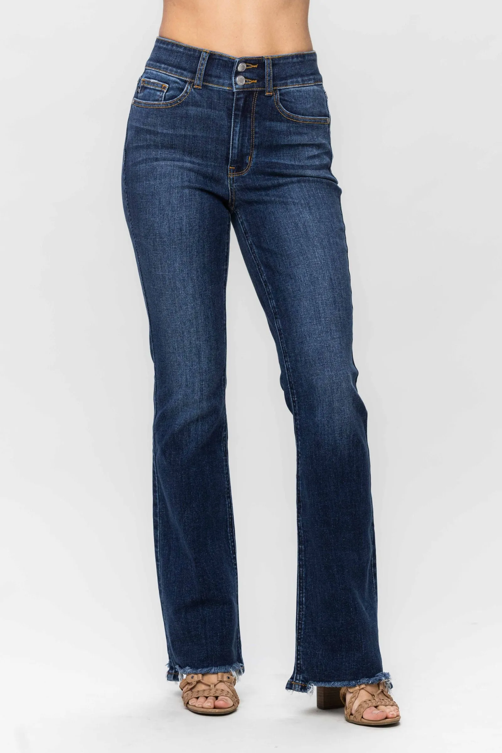 HIGH WAISTED VINTAGE FRAYED HEM BOOTCUT