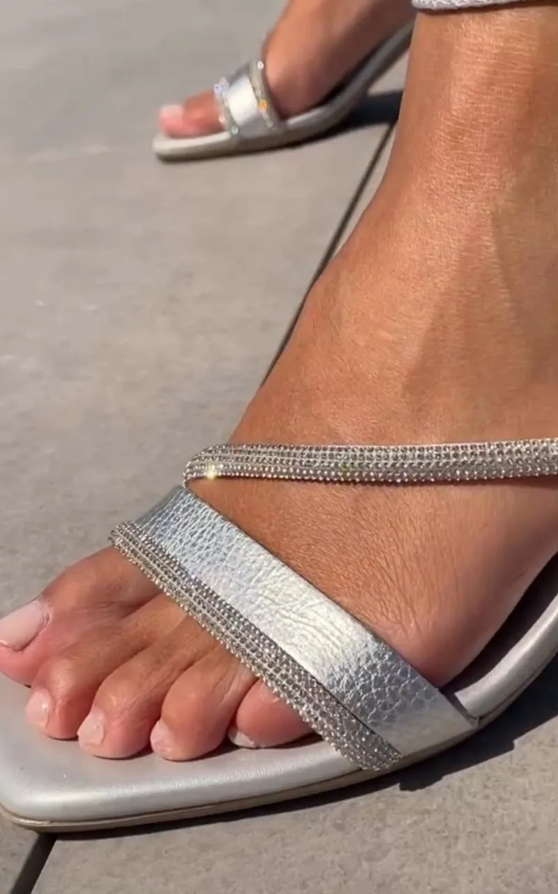 Hispanitas- Menorca Heeled Sandal in Silver