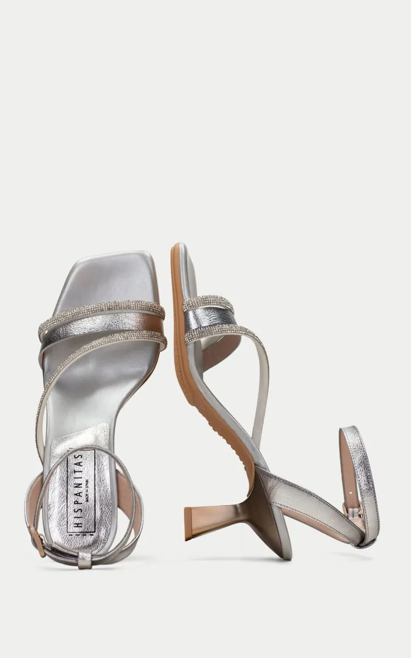 Hispanitas- Menorca Heeled Sandal in Silver