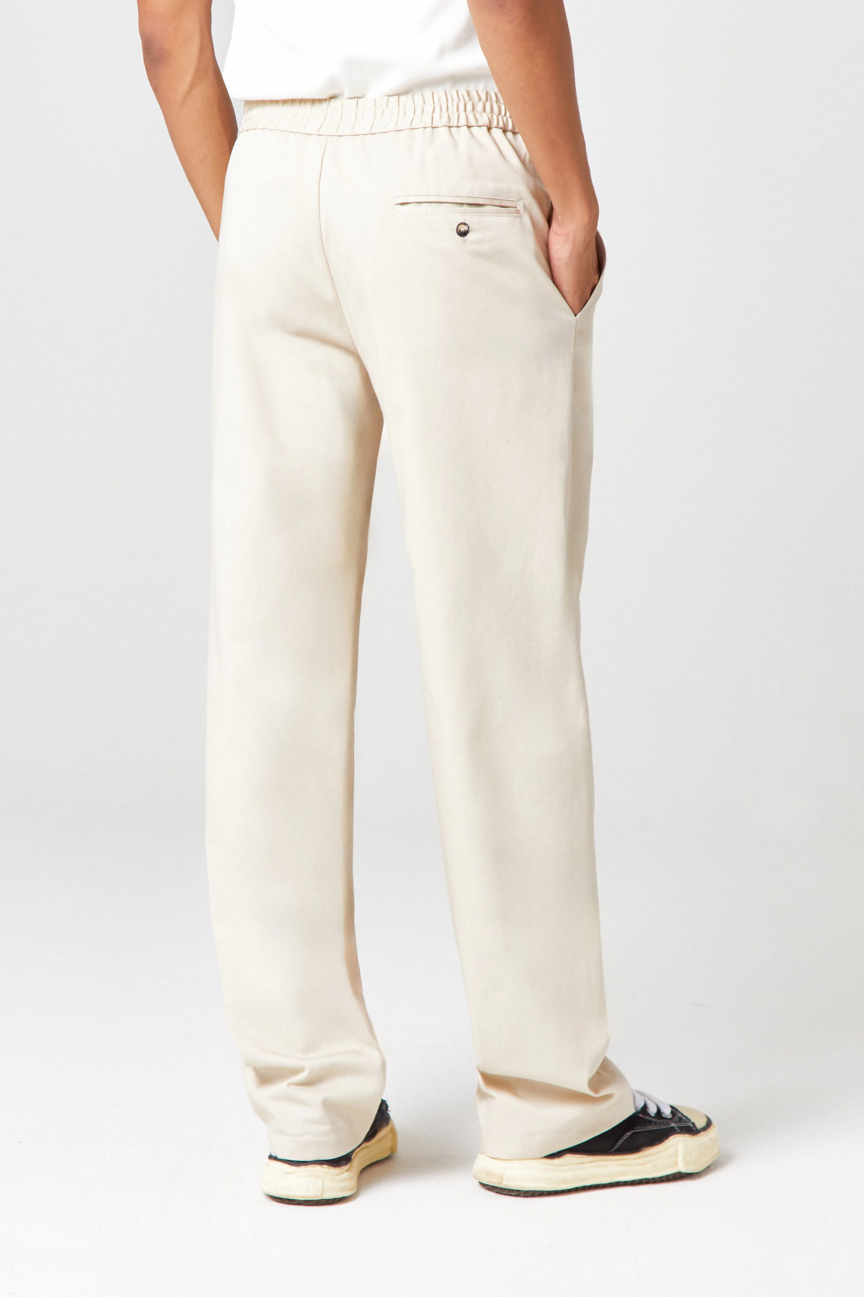 Homme Cream Drawstring Trousers