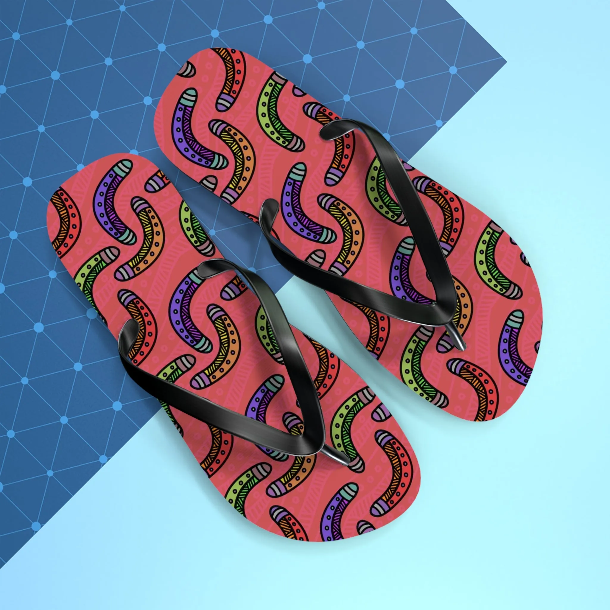 I Love Indigenous | Comfortable Flip Flops | Unisex | Red