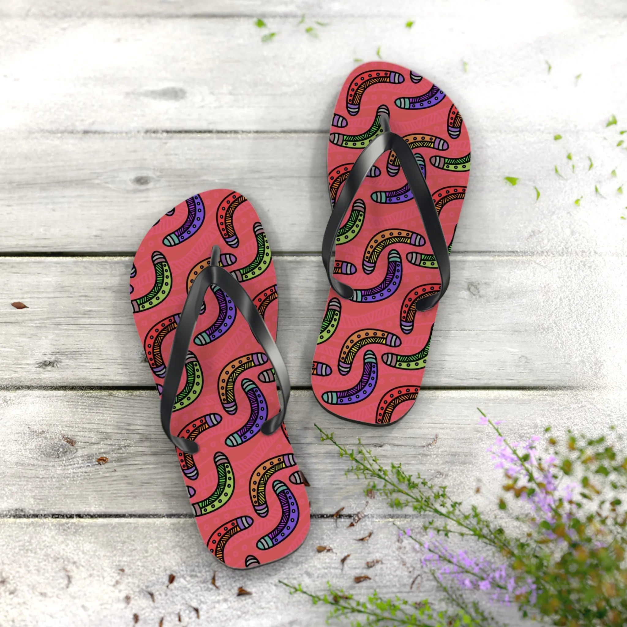 I Love Indigenous | Comfortable Flip Flops | Unisex | Red