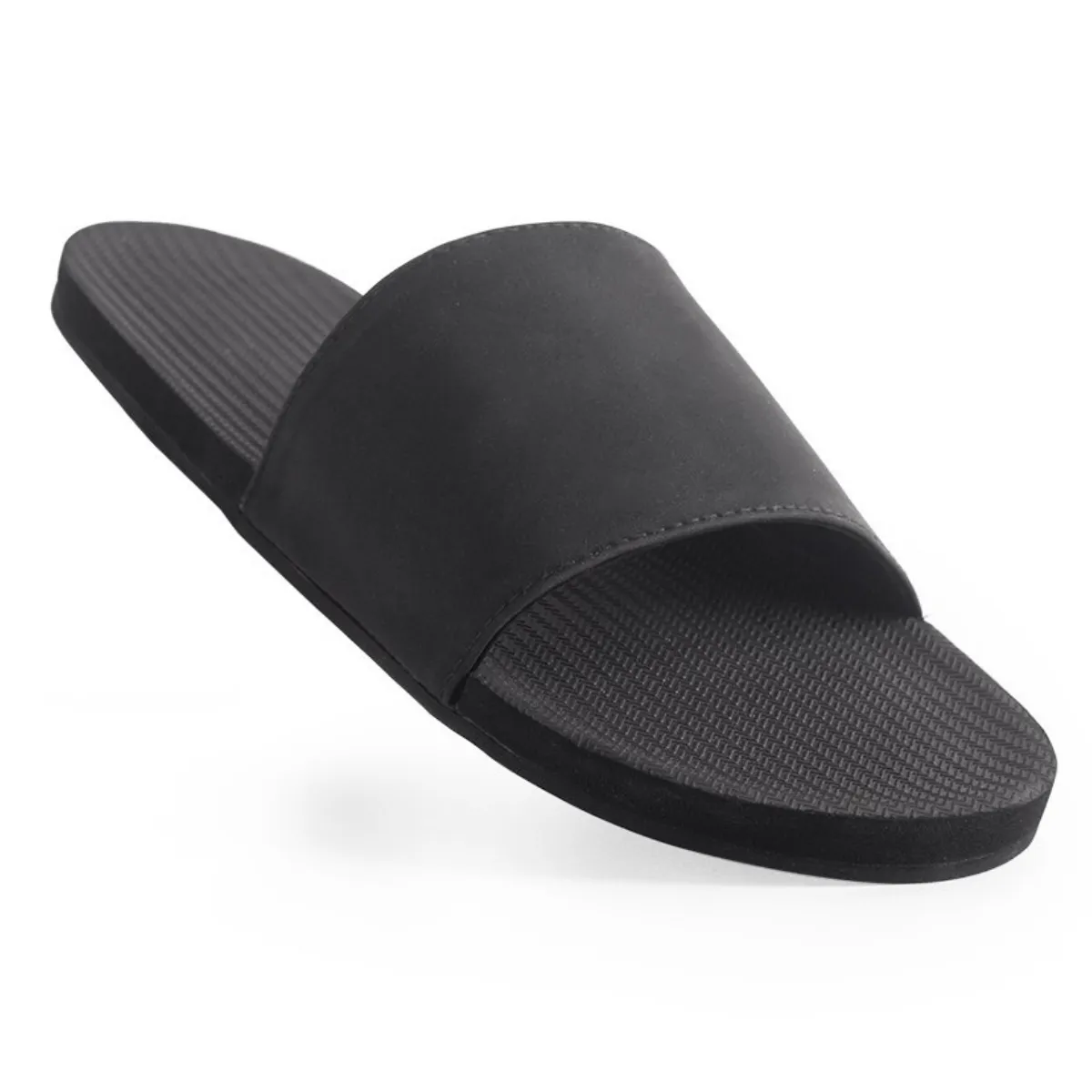 INDOSOLE ESSENTLS MENS SLIDE SANDALS - BLACK