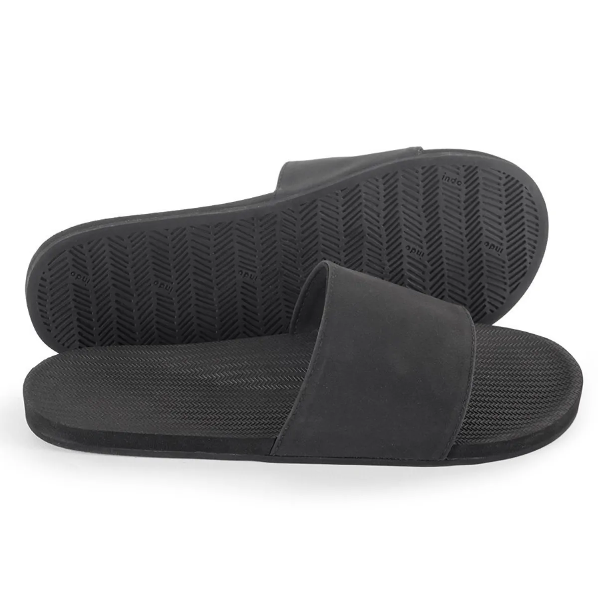 INDOSOLE ESSENTLS MENS SLIDE SANDALS - BLACK