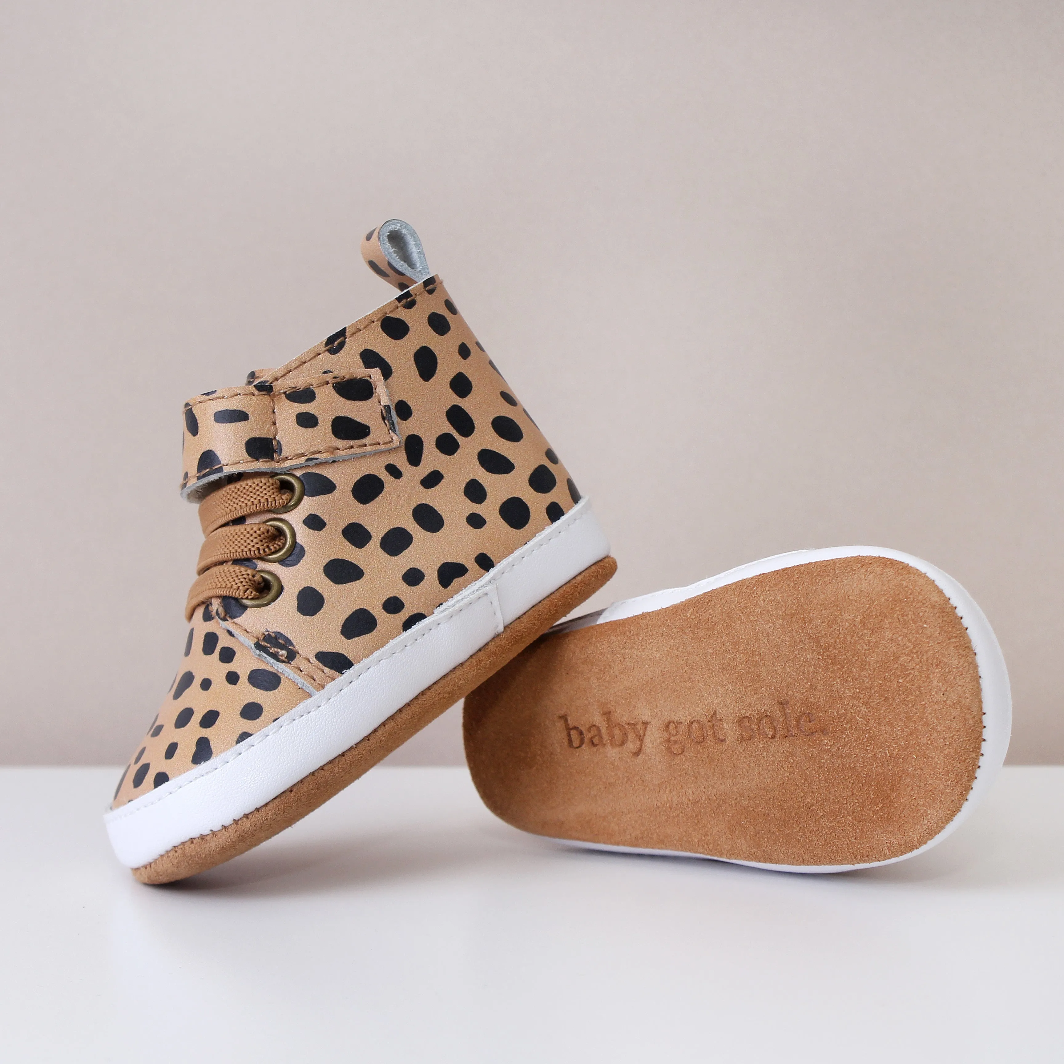 Jagger Tan Animal Print Unisex Trainers