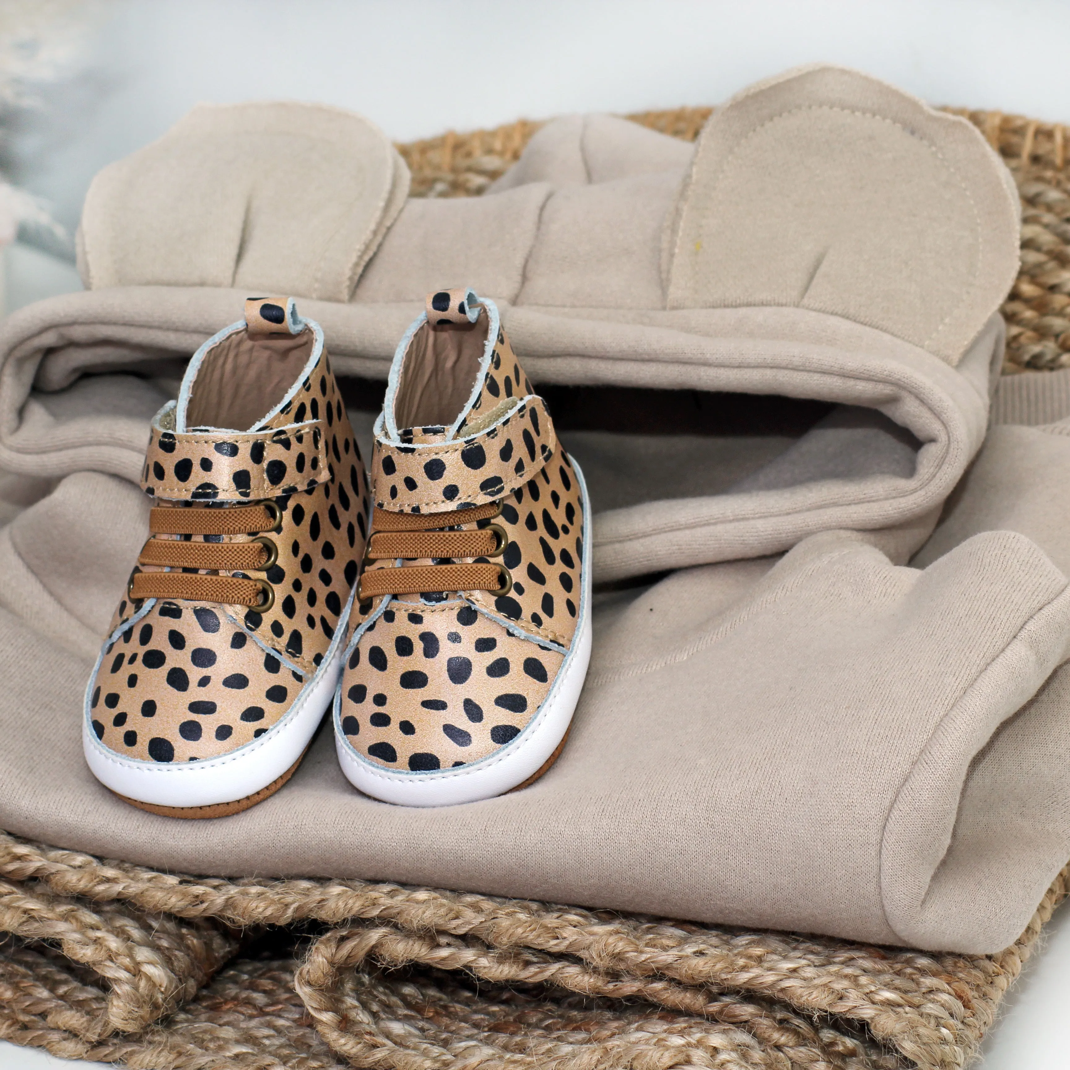 Jagger Tan Animal Print Unisex Trainers