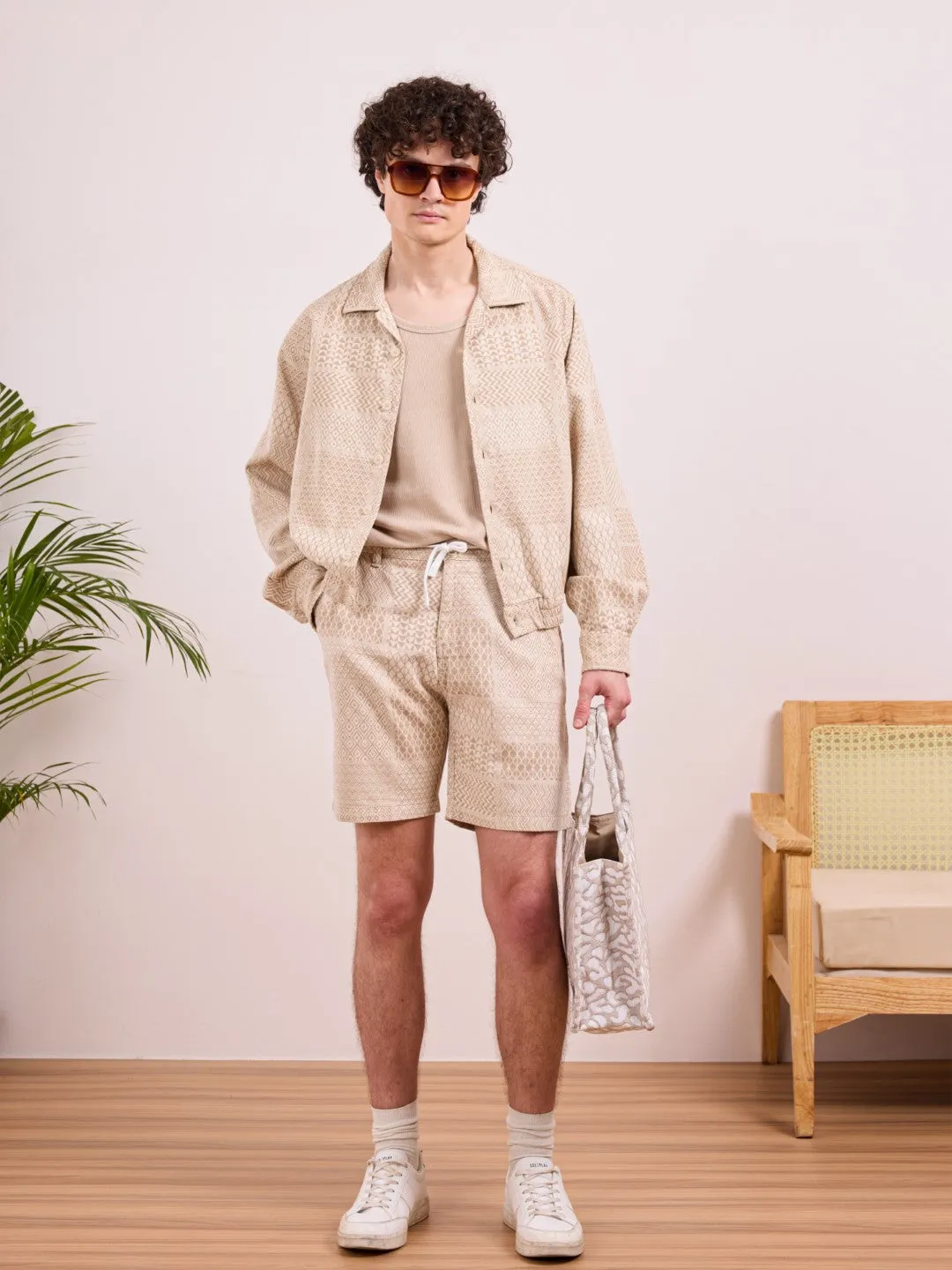 Khaki Textured Jacket