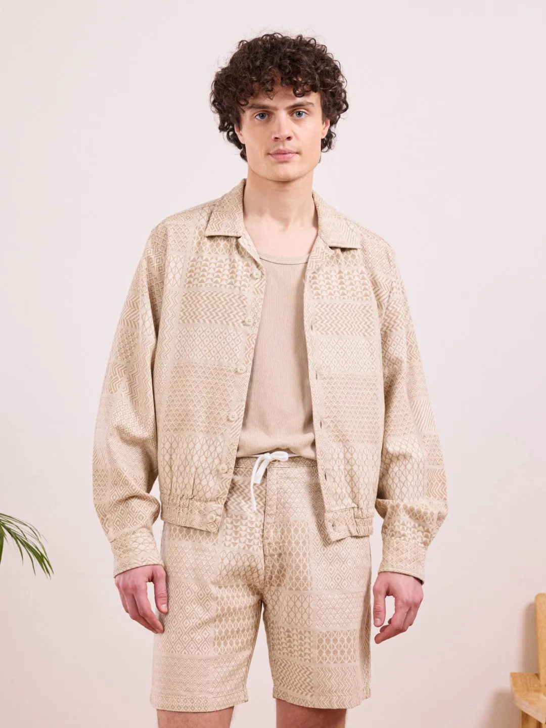 Khaki Textured Jacket