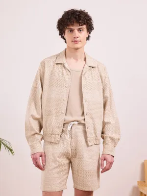 Khaki Textured Jacket