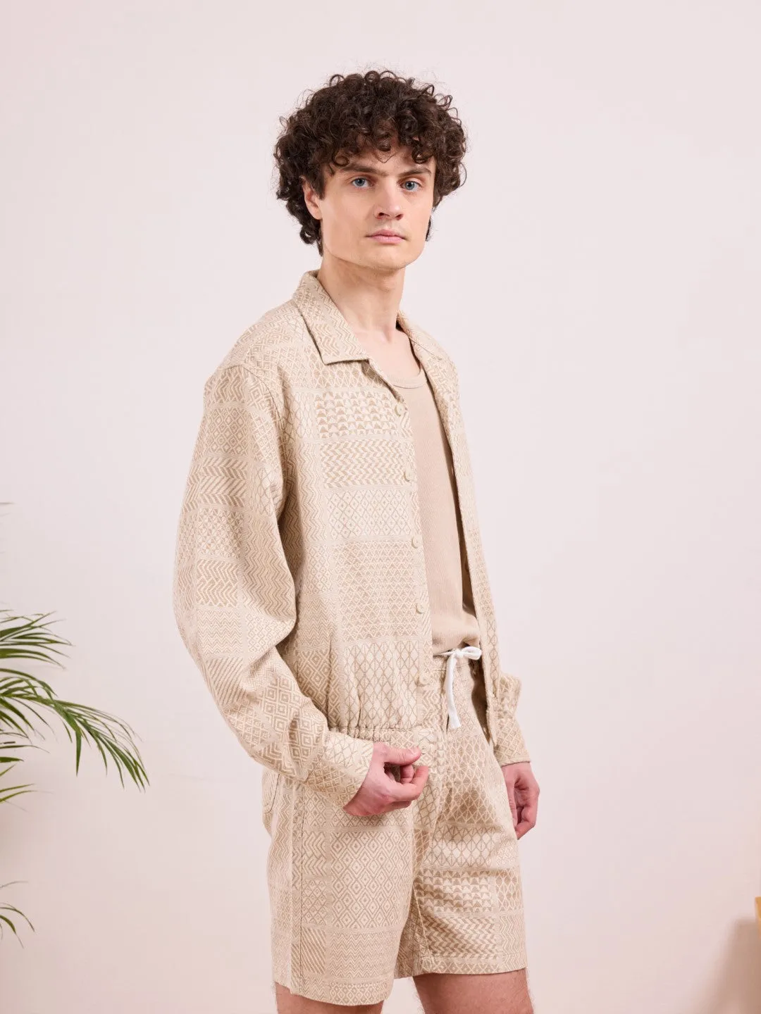 Khaki Textured Jacket