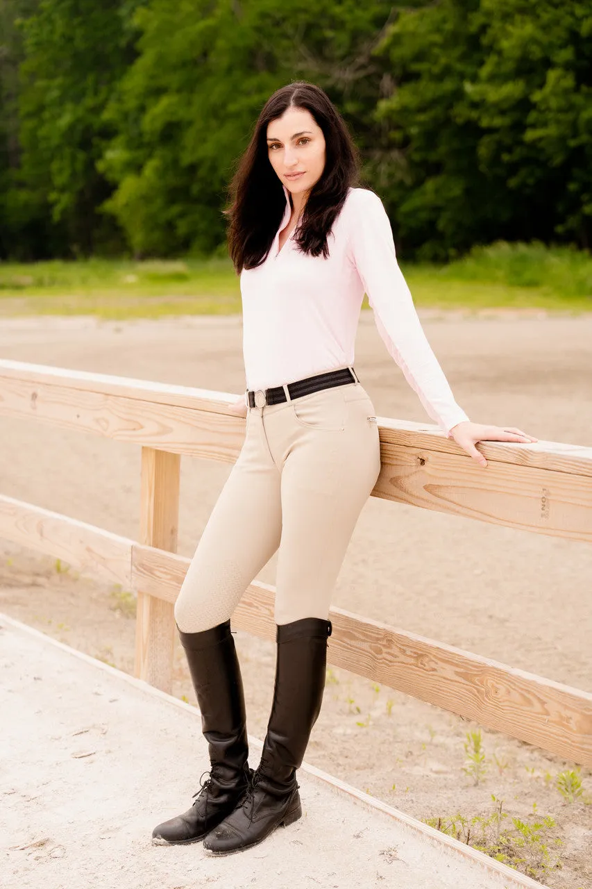 KL Select Gabrielle Knee Patch Breech - Beige