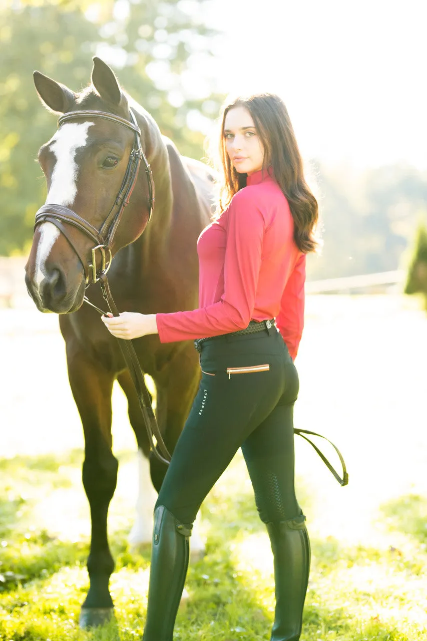KL Select Gabrielle Knee Patch Breech - Black/Cognac